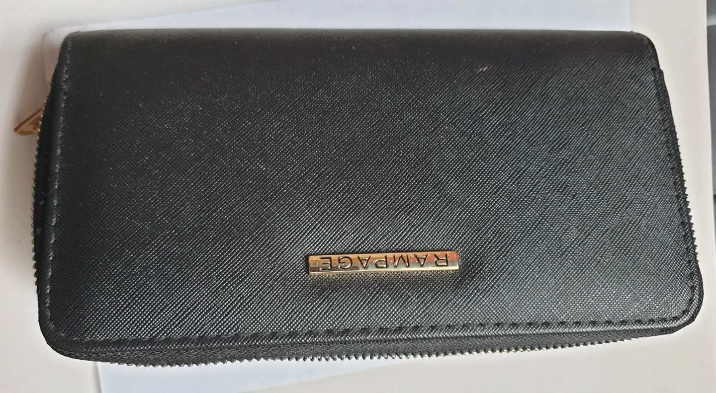 Rampage Women Black Double Zip Around Wallet