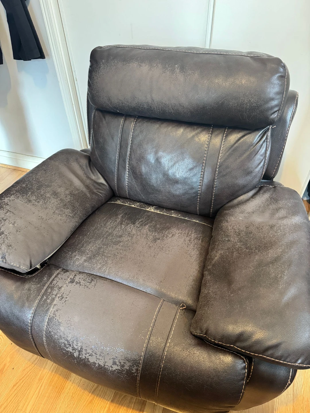 Brown Faux Leather Recliner