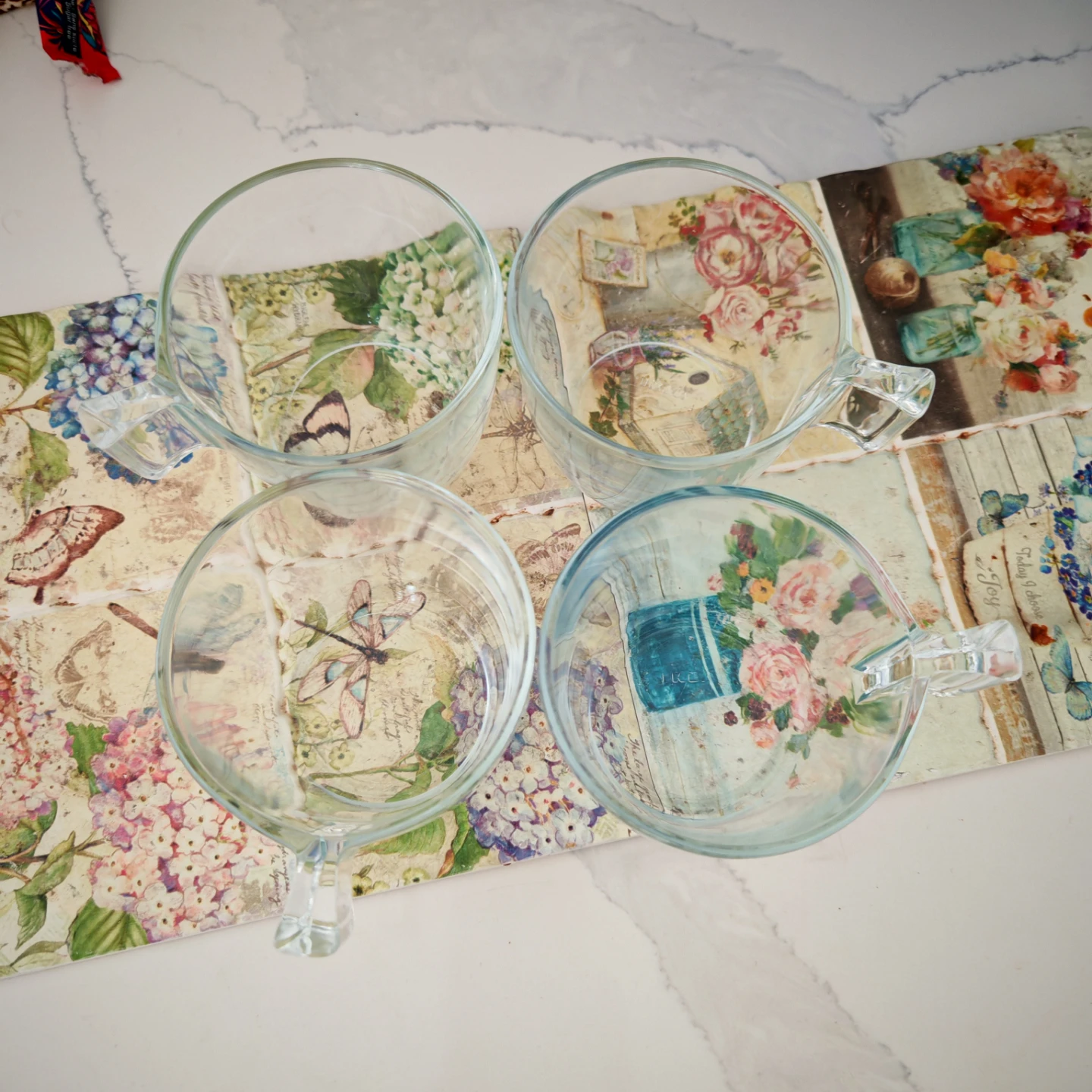 Set of 4 Glass Coffee Cups