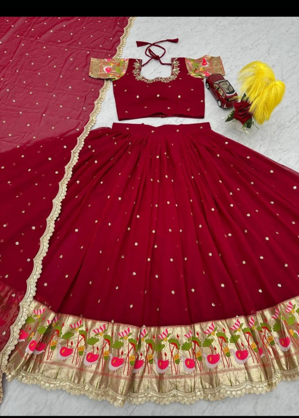 Red  lehenga choli with dupatta