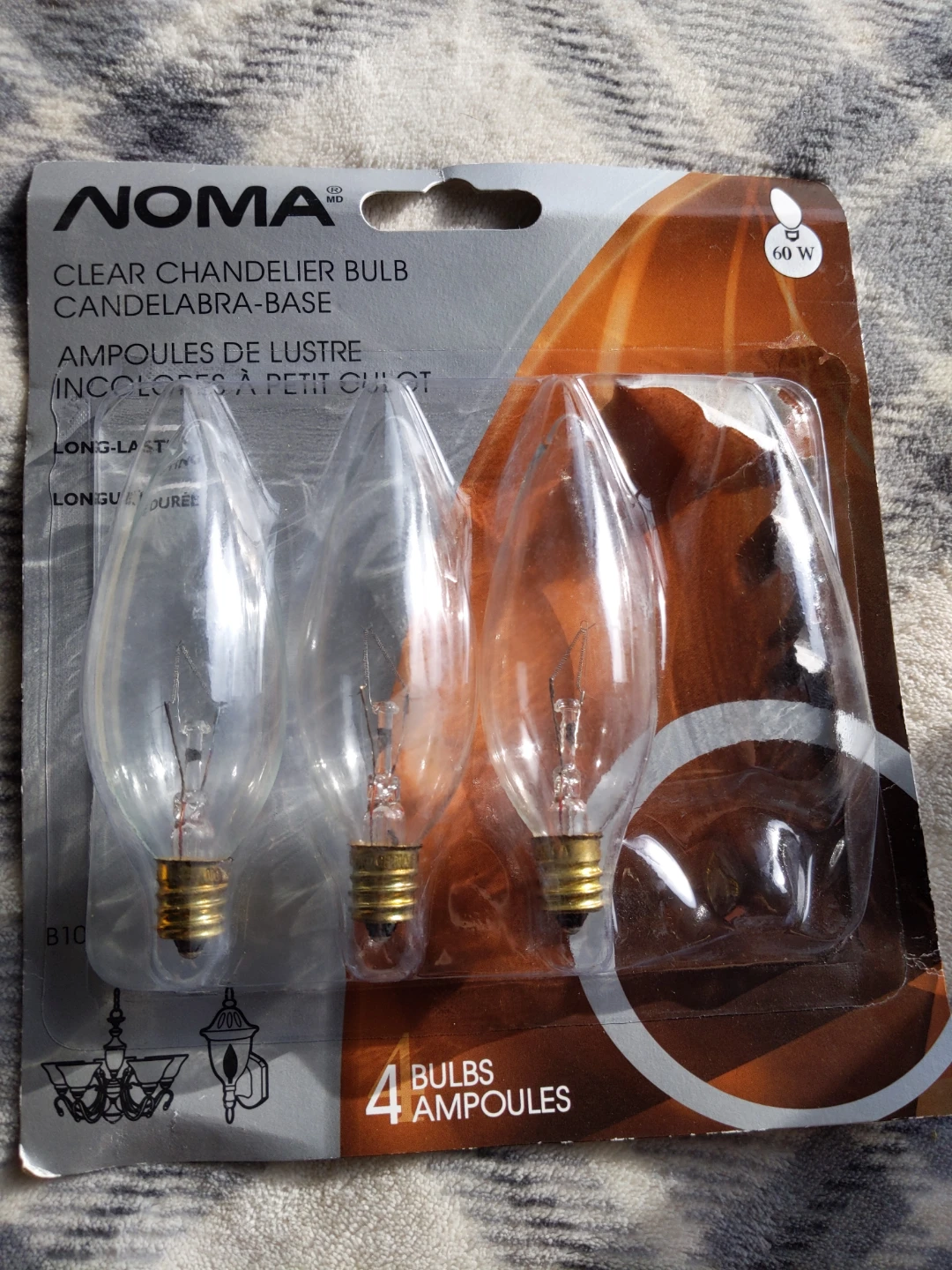 Noma Clear Chandelier A10 60W Bulbs # home