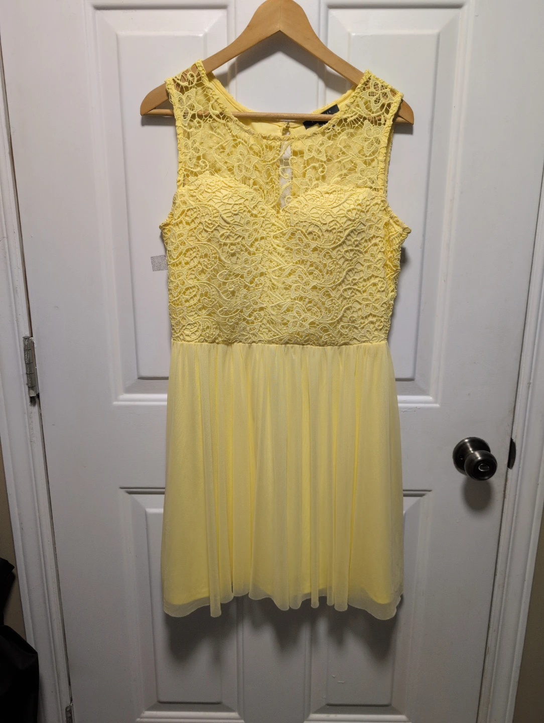 Yellow Lace Top Tulle Skirt Dress