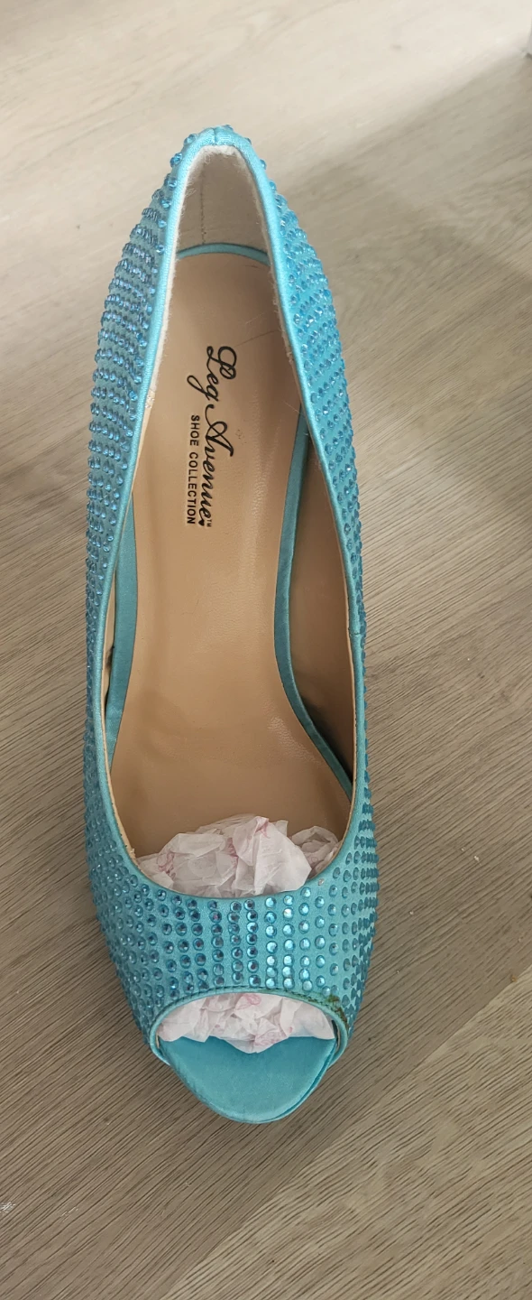 Leg Avenue Blue Rhinestone Peep-Toe Heels - photo 3