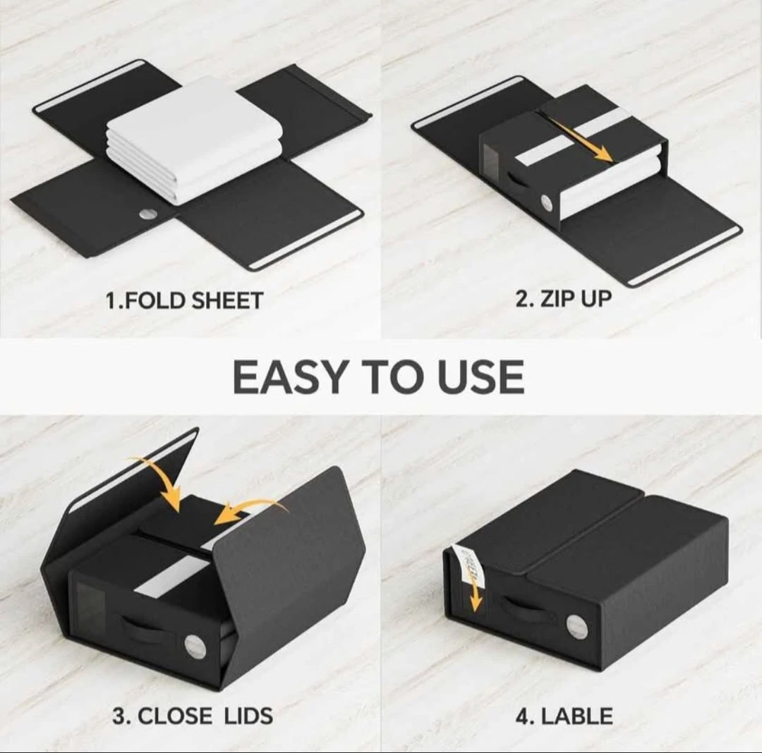 TRZZ Sheet Organizers and Storage, 4-Pack, Queen/King Size ... - photo 4