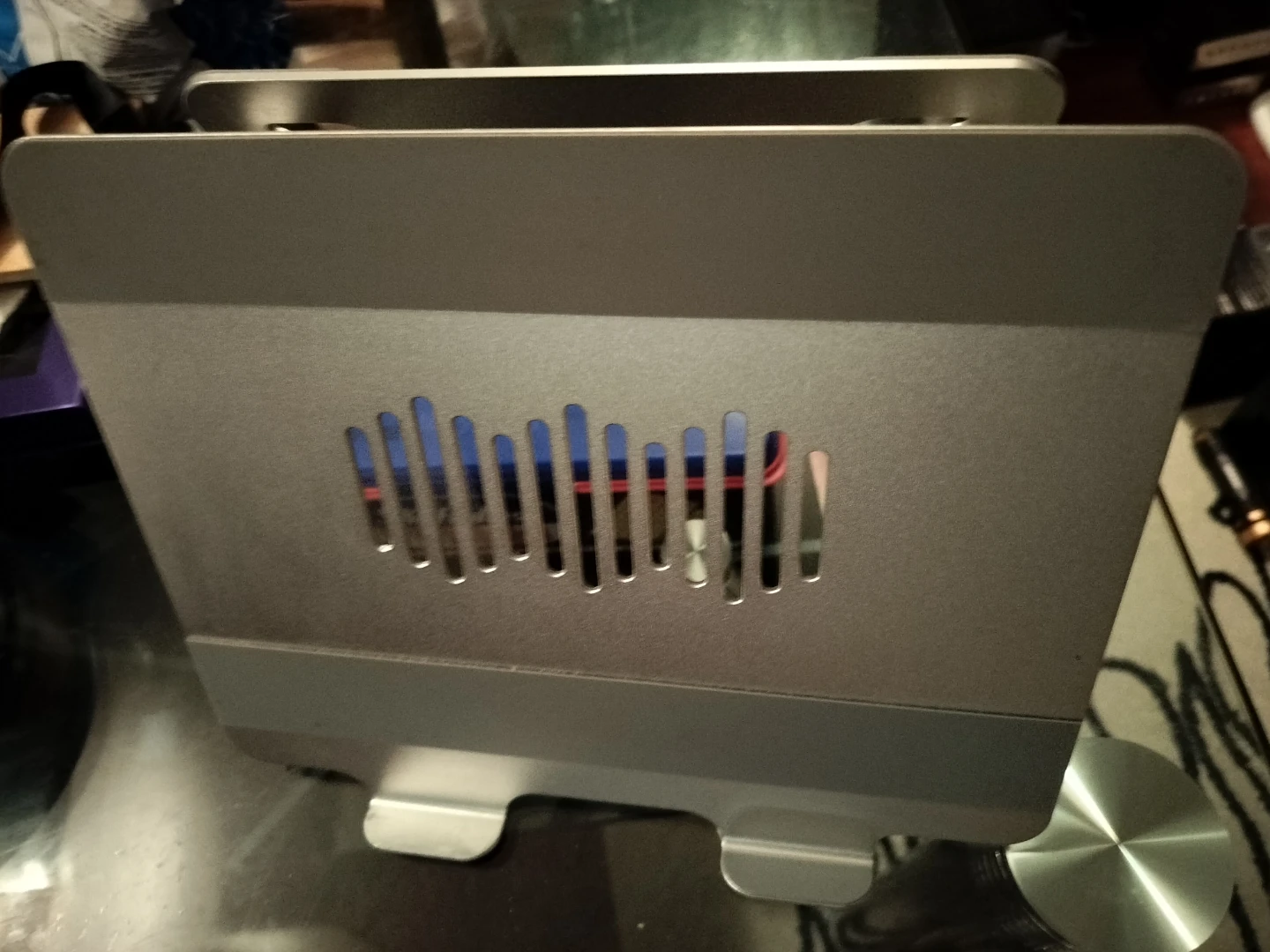 Silver Desktop Stand with Vented Side