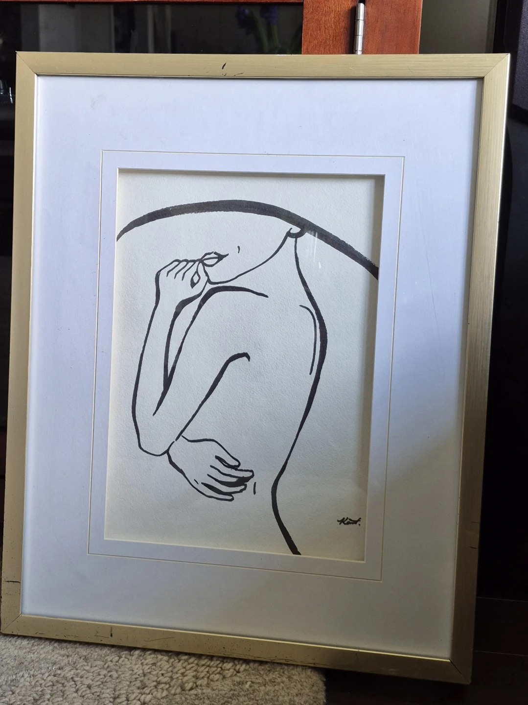 Framed Line Art. Original sketch.