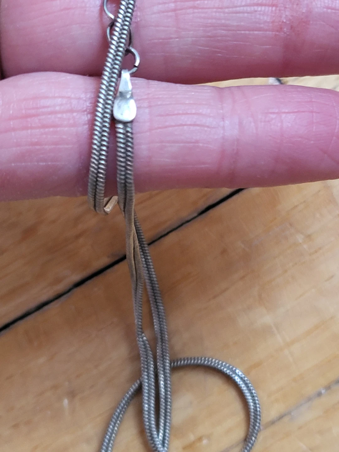 Silver tone necklace with red stones - photo 4