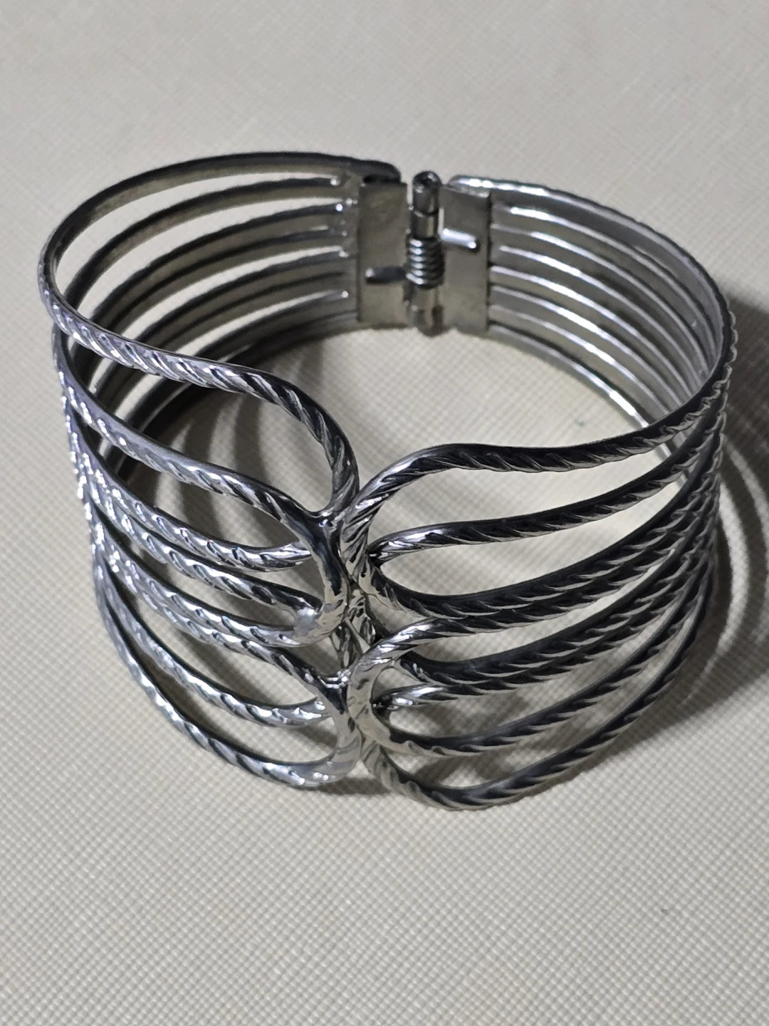 Silver Tone Multi-Strand Cuff Bracelet