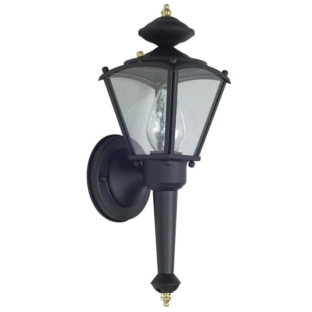 New - Black Outdoor Wall Lantern Fixture