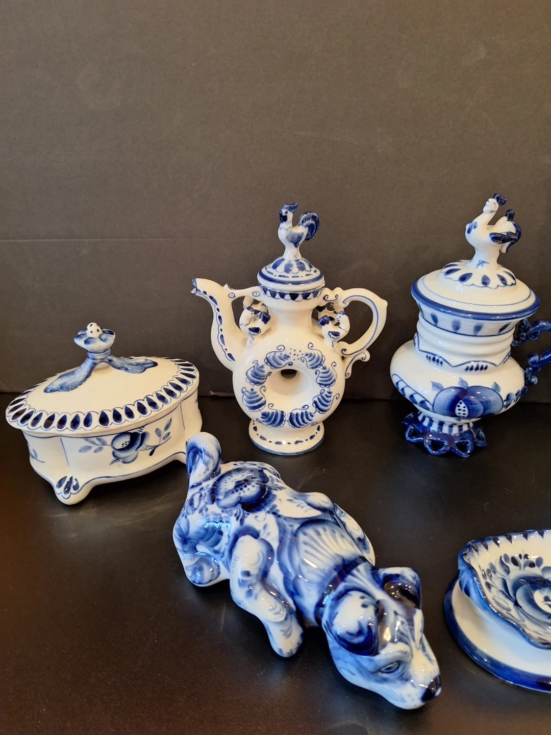 Gzhel Porcelain Decorative Figures, plates, home decor - photo 5