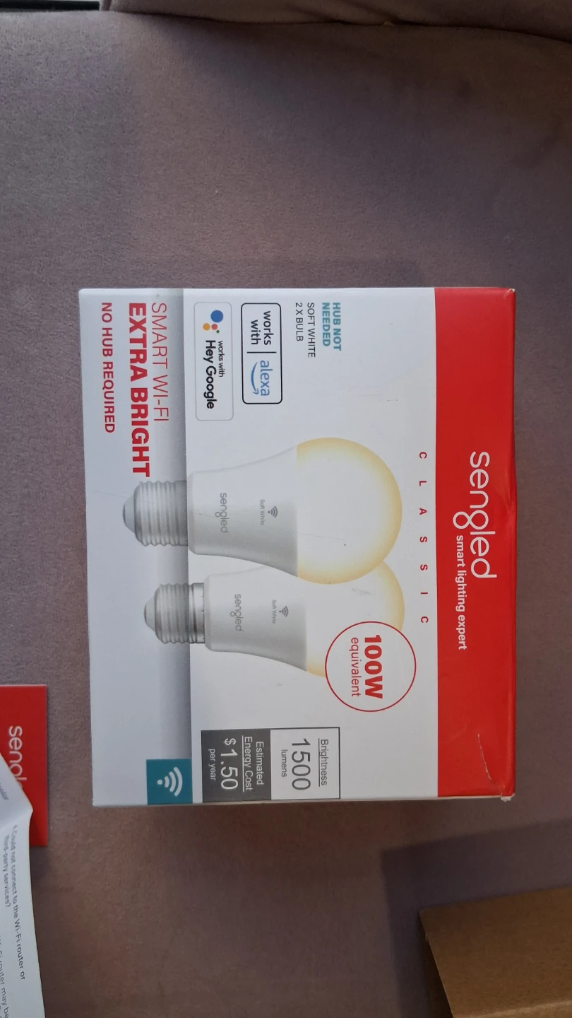E26 Smart WIFI Bulb x 2, 100W, 1500Lm, 2700K, Alexa, Hey Goggle