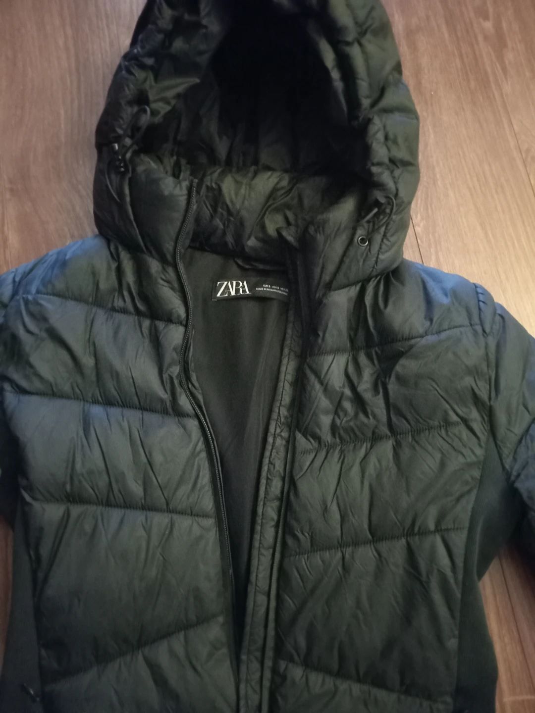 ZARA Black Puffer Jacket with Hood