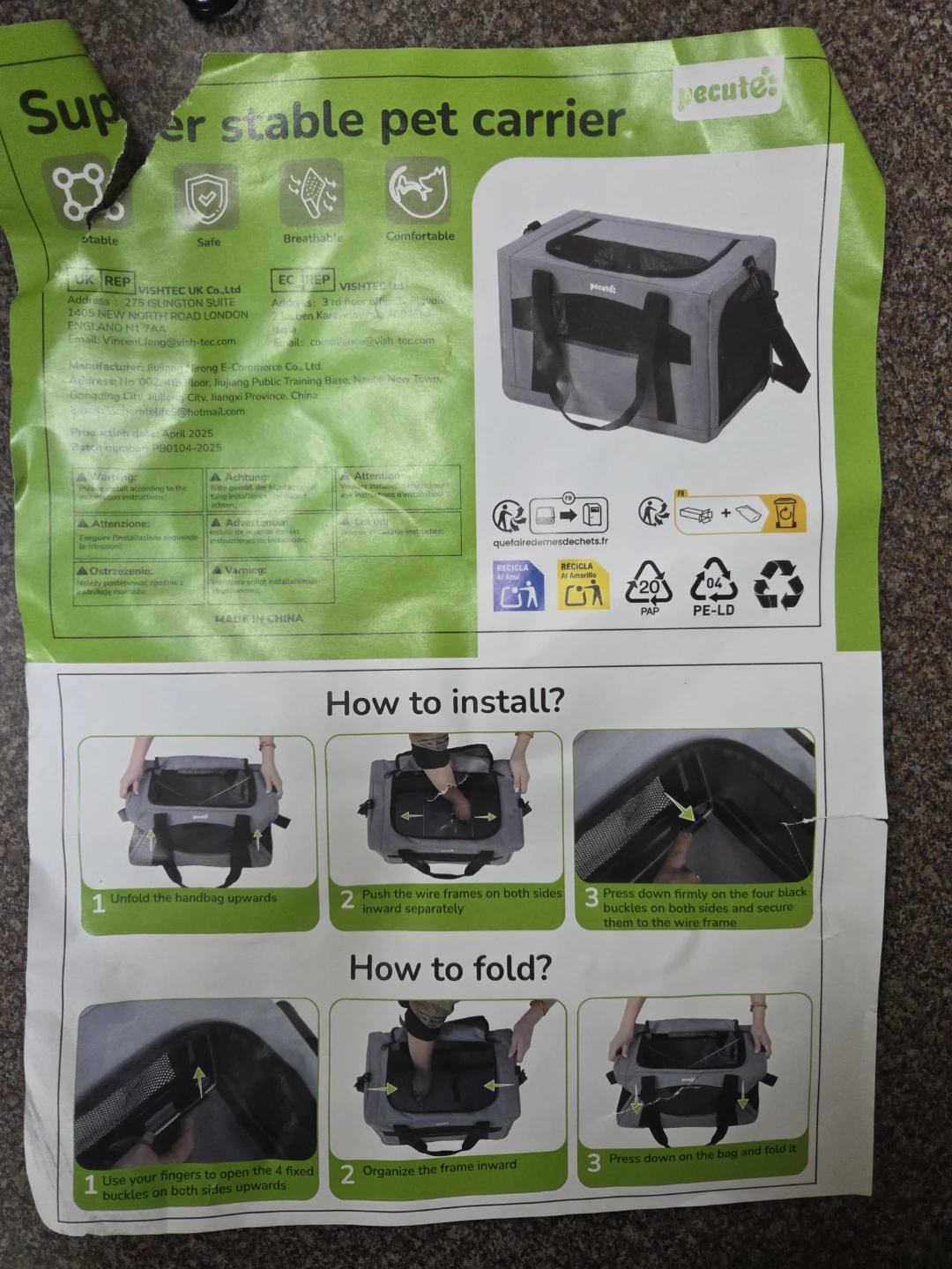 Pecute Portable Pet Carrier Bag - Green - photo 2