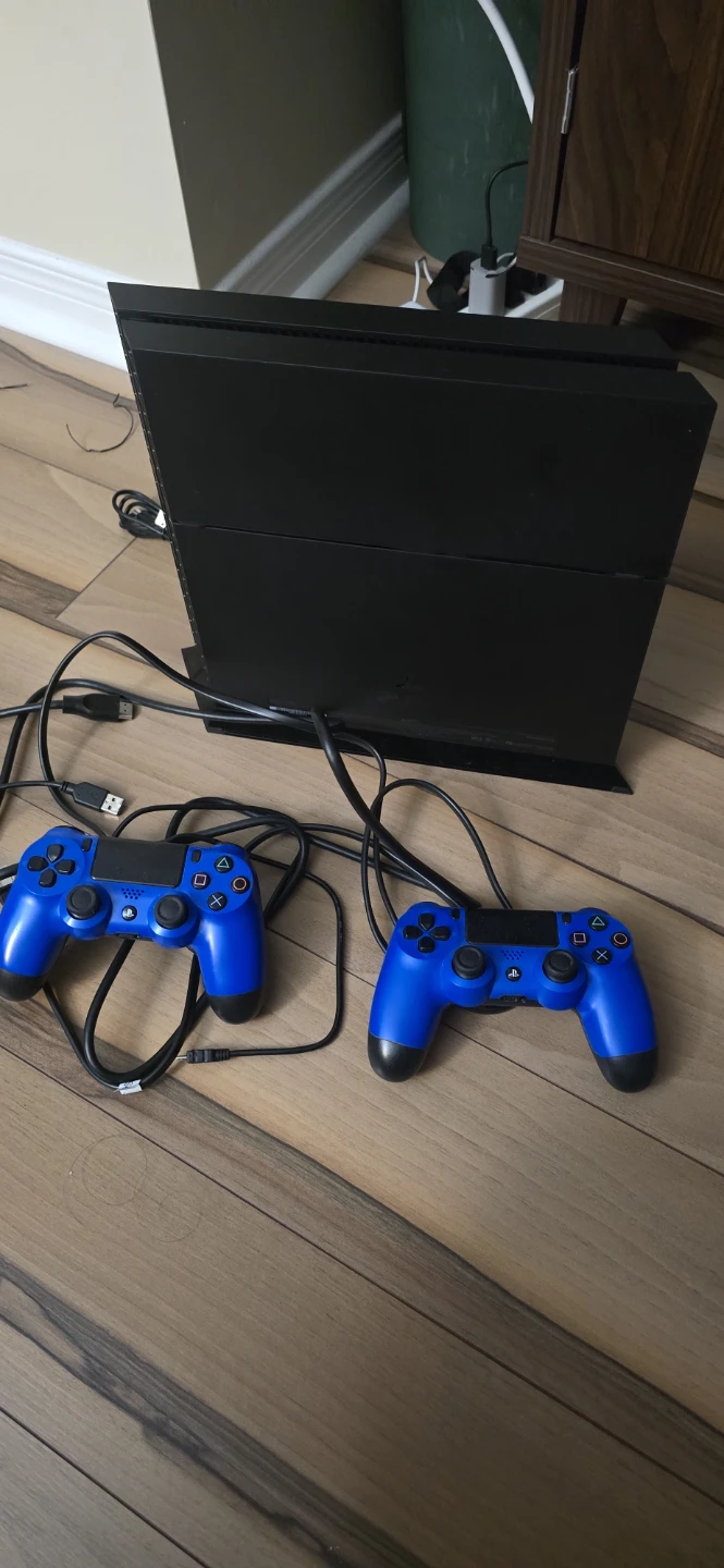 Sony PlayStation 4 Slim Console with 2 Blue Controllers - photo 3