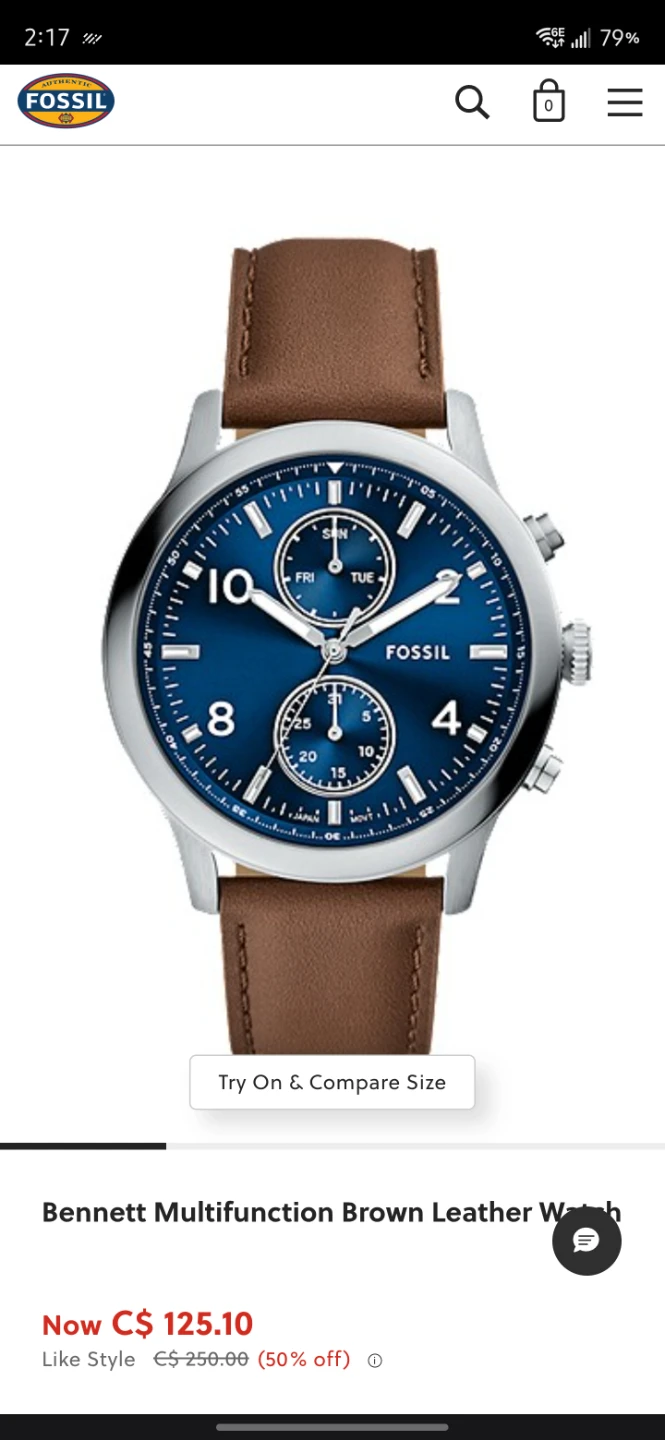 Fossil Bennett Multifunction Brown Leather Watch - photo 2