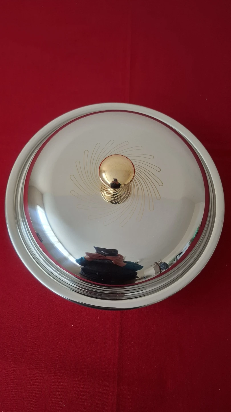 Round Stainless Steel Serving Dish with Lid - photo 3