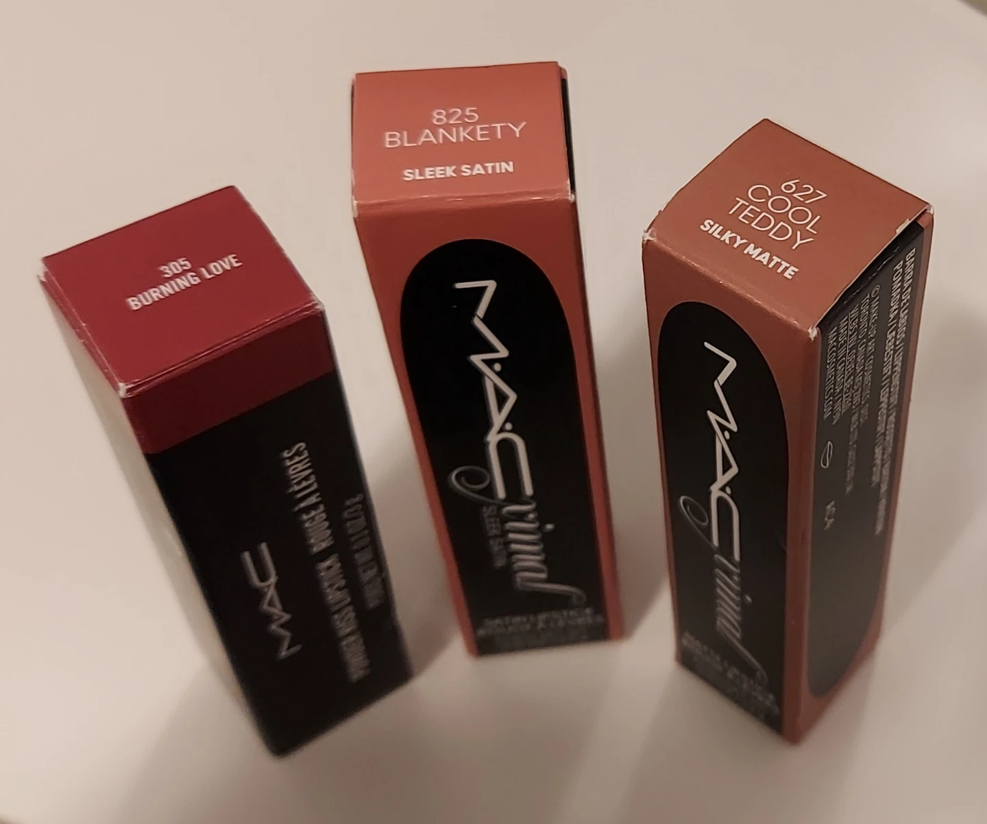 MAC Lipstick - Cool Teddy, Burning Love, Blankety