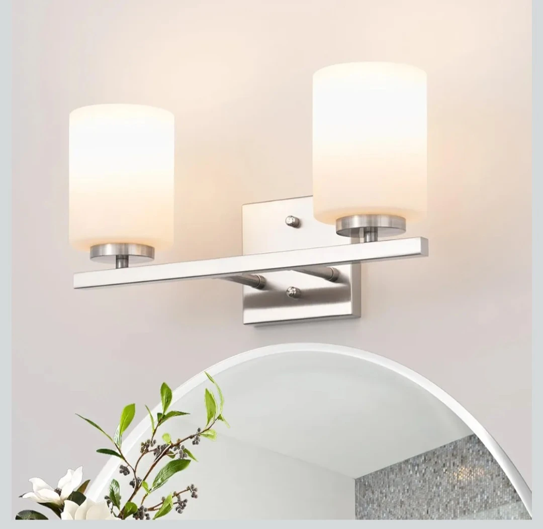 2-Light Vanity Light Fixture - Brushed Nickel Finish