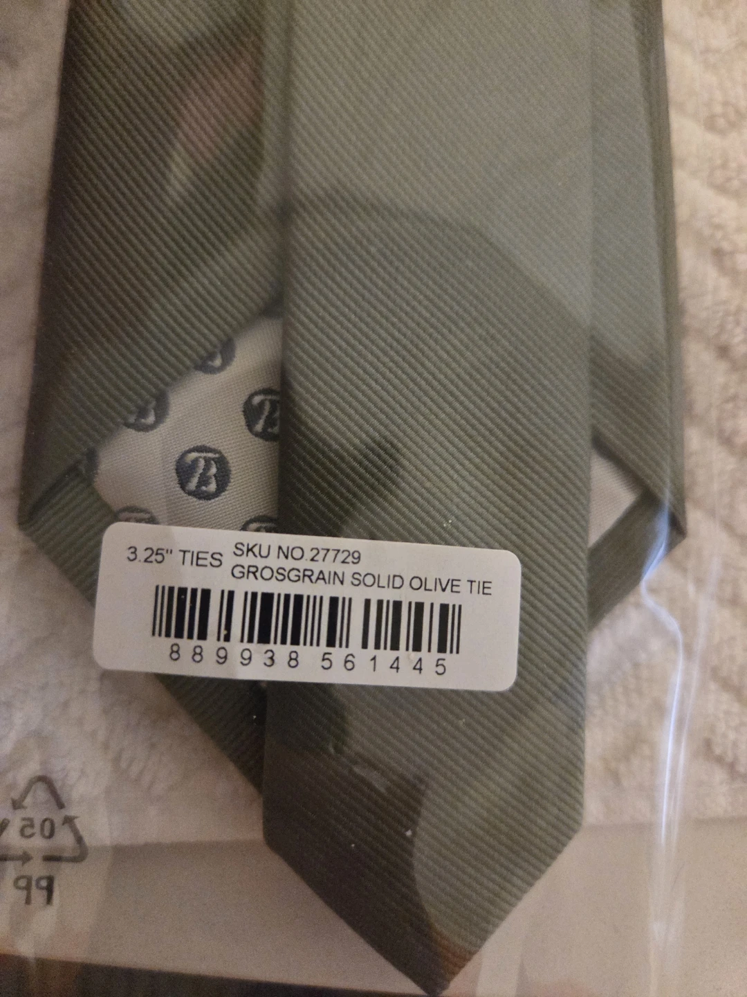 The Tie Bar Grosgrain Solid Olive Tie 3.25" - photo 2