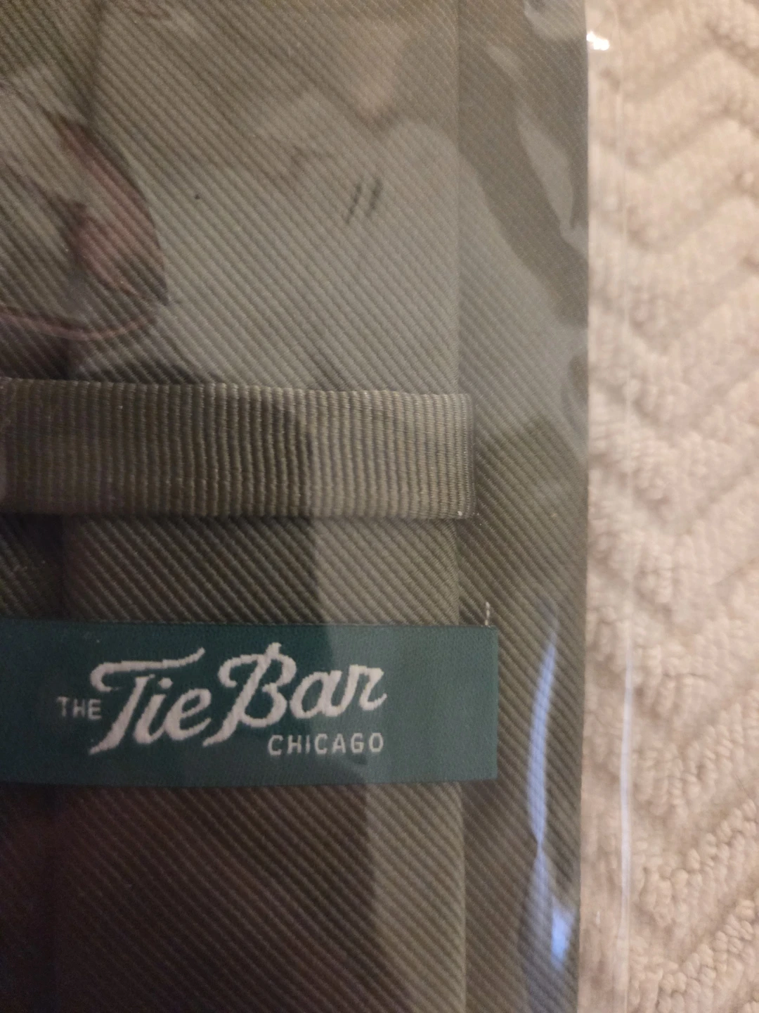 The Tie Bar Grosgrain Solid Olive Tie 3.25" - photo 3