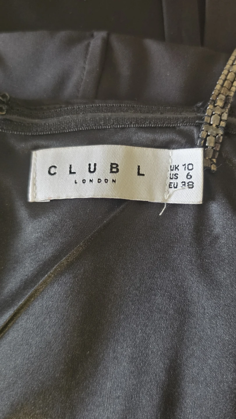 CLUB L LONDON Black Embellished Strap Fishtail Maxi Dress