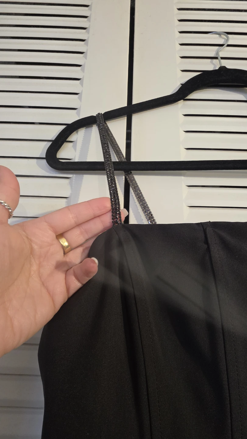 CLUB L LONDON Black Embellished Strap Fishtail Maxi Dress - photo 3