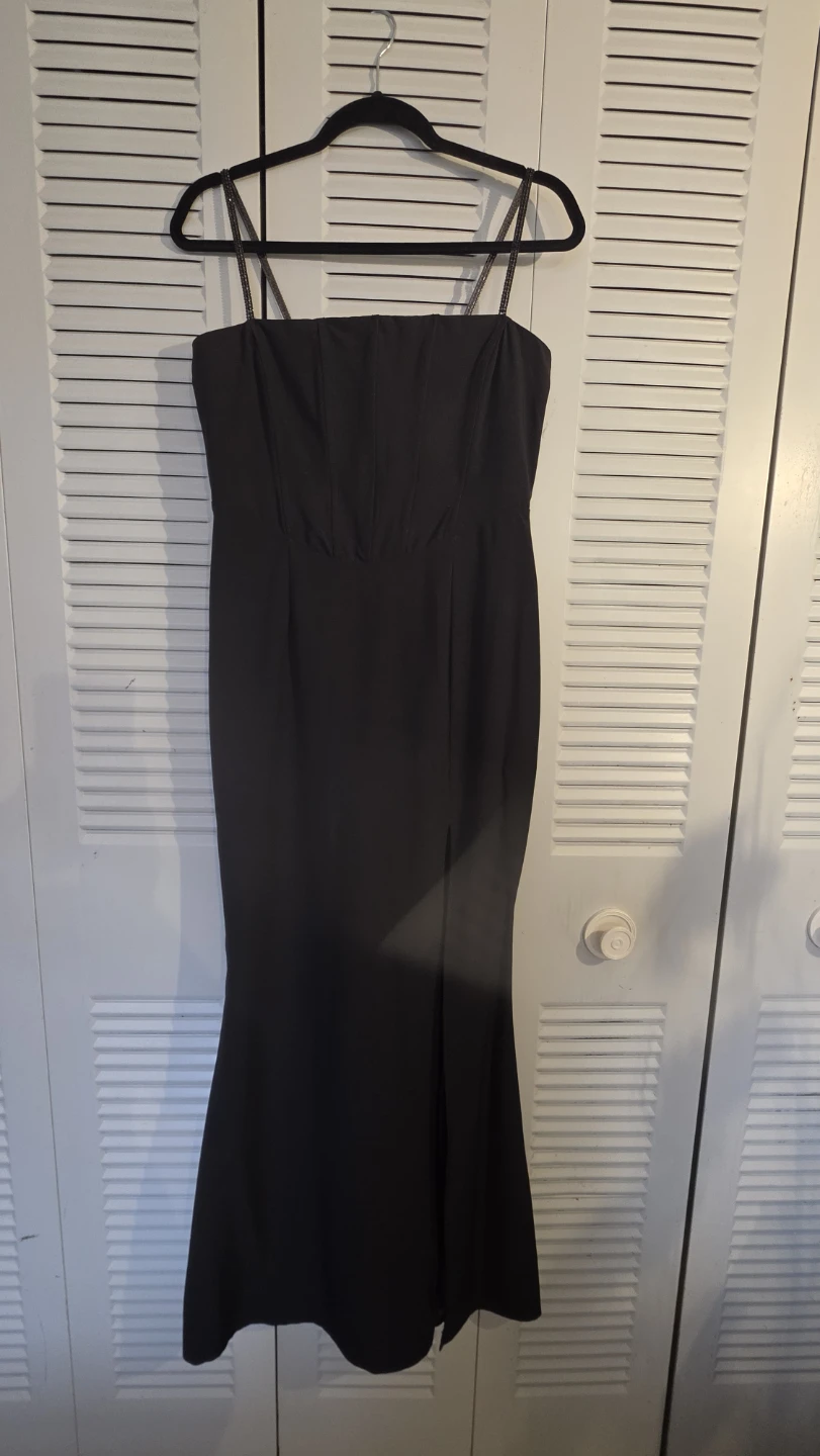 CLUB L LONDON Black Embellished Strap Fishtail Maxi Dress - photo 4