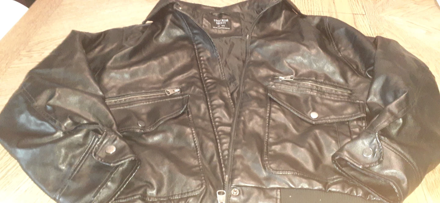 Nice light black fake leather jacket