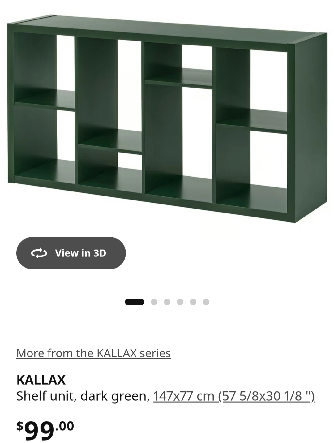 IKEA KALLAX Shelf Unit - Dark Green, Bins, Woven Basket - photo 3