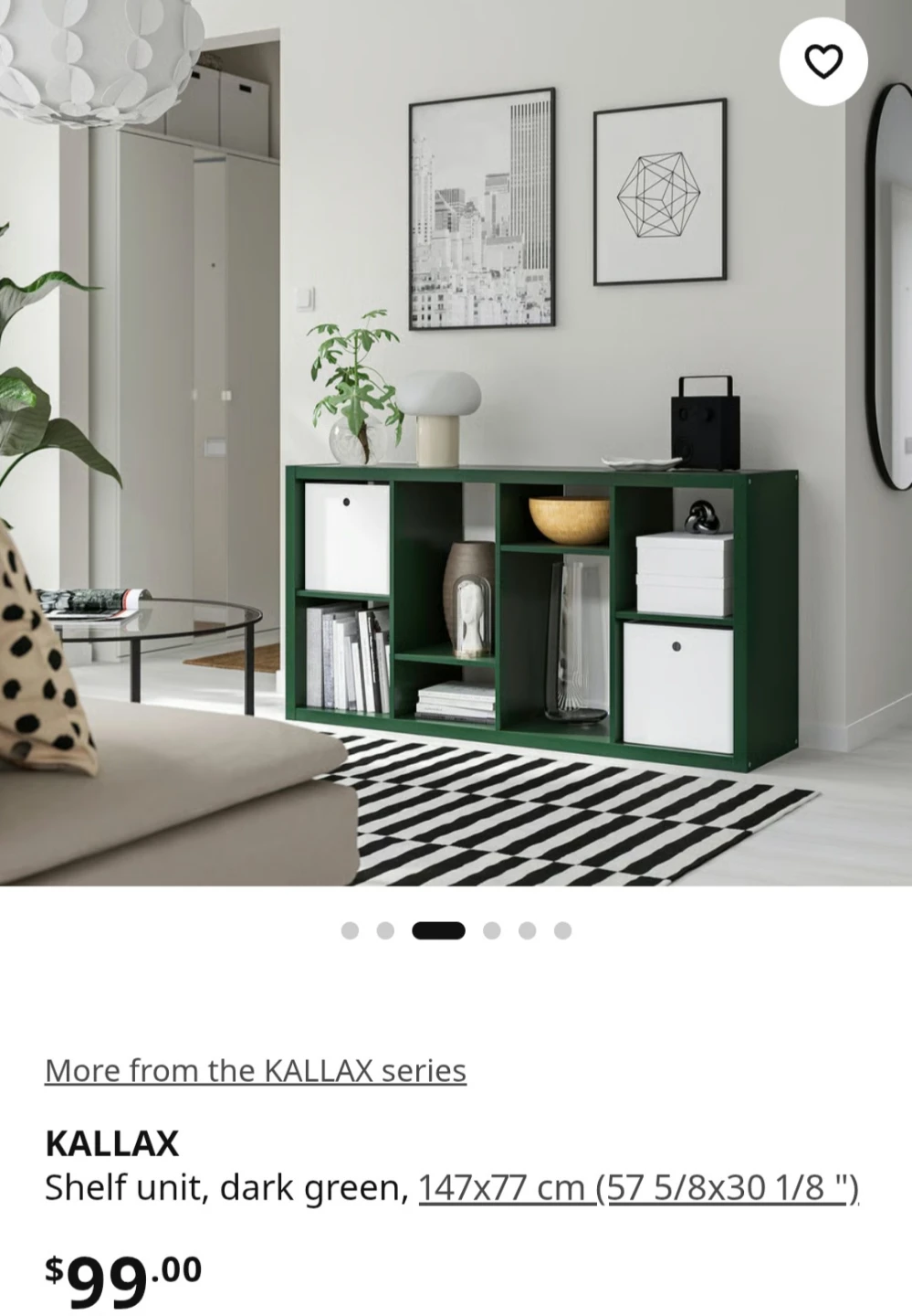 IKEA KALLAX Shelf Unit - Dark Green, Bins, Woven Basket - photo 4