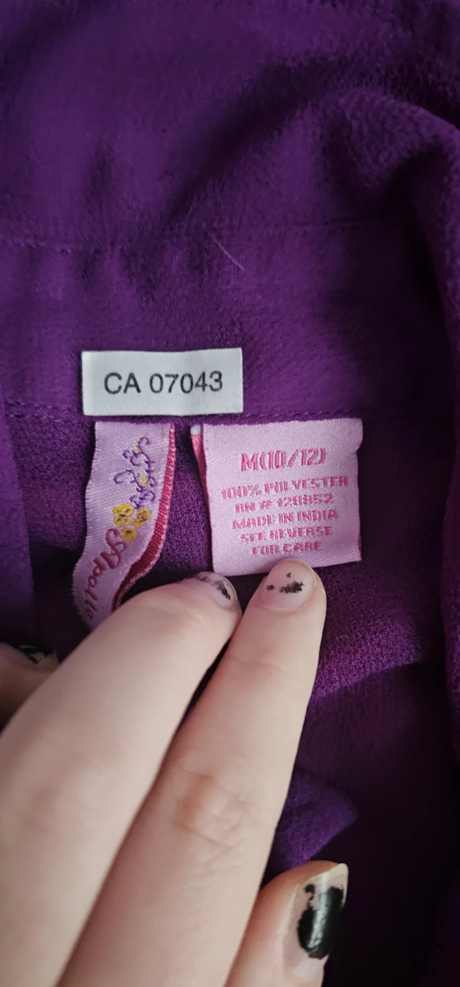 Apollo Purple Button-Up Tie-Front Shirt M (10/12) - photo 3
