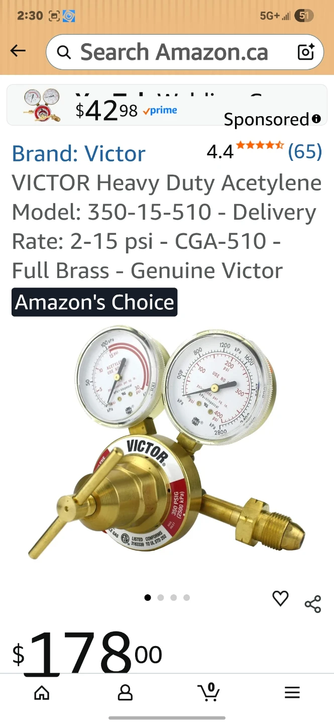 Victor Heavy Duty Acetylene Regulator - photo 2