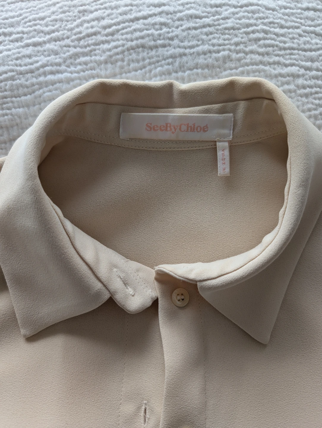 See By Chloé Cream Blouse with Puffed Sleeves - photo 3