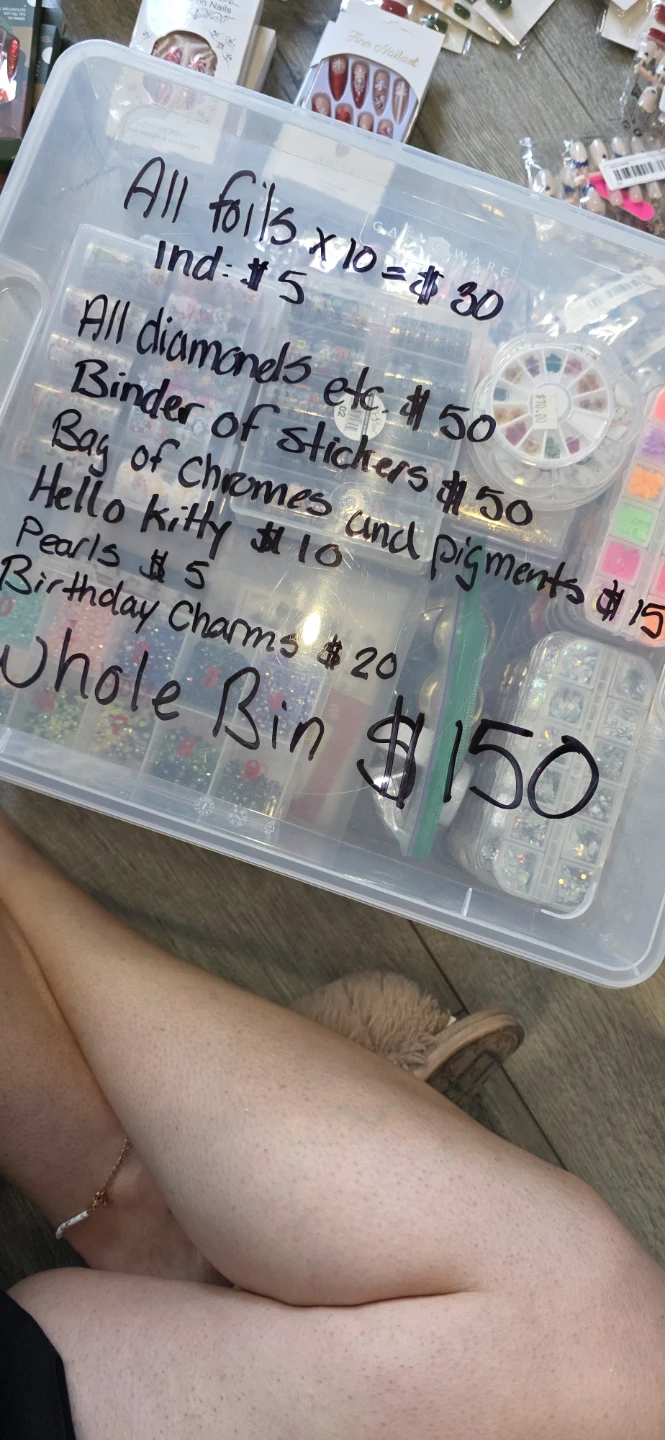 Assorted Nail Art Supplies - Whole Bin