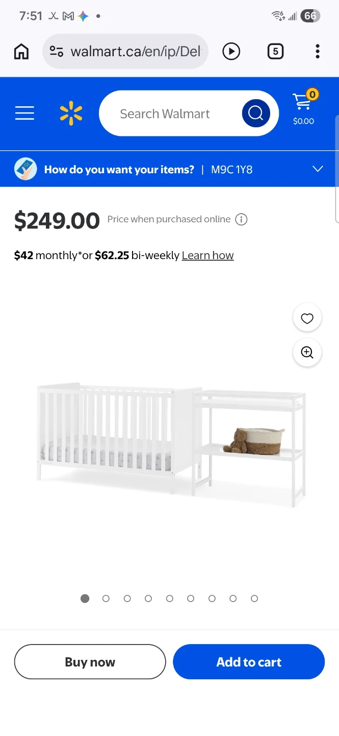 White Crib with Changing Station