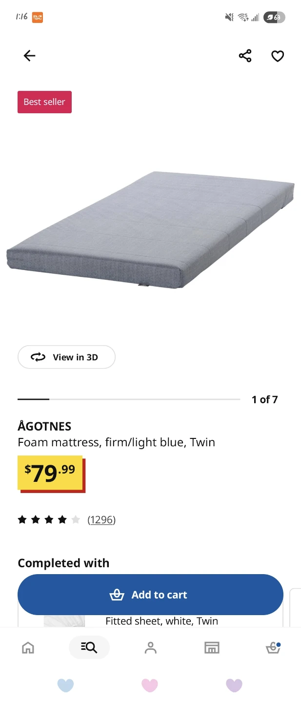 IKEA ÅGOTNES Foam Mattress - Twin