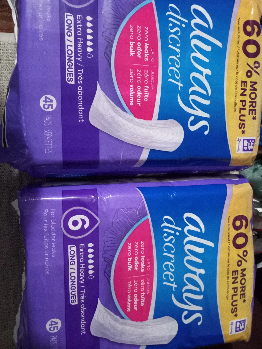 Always Discreet Extra Heavy Long Pads - 45 Count