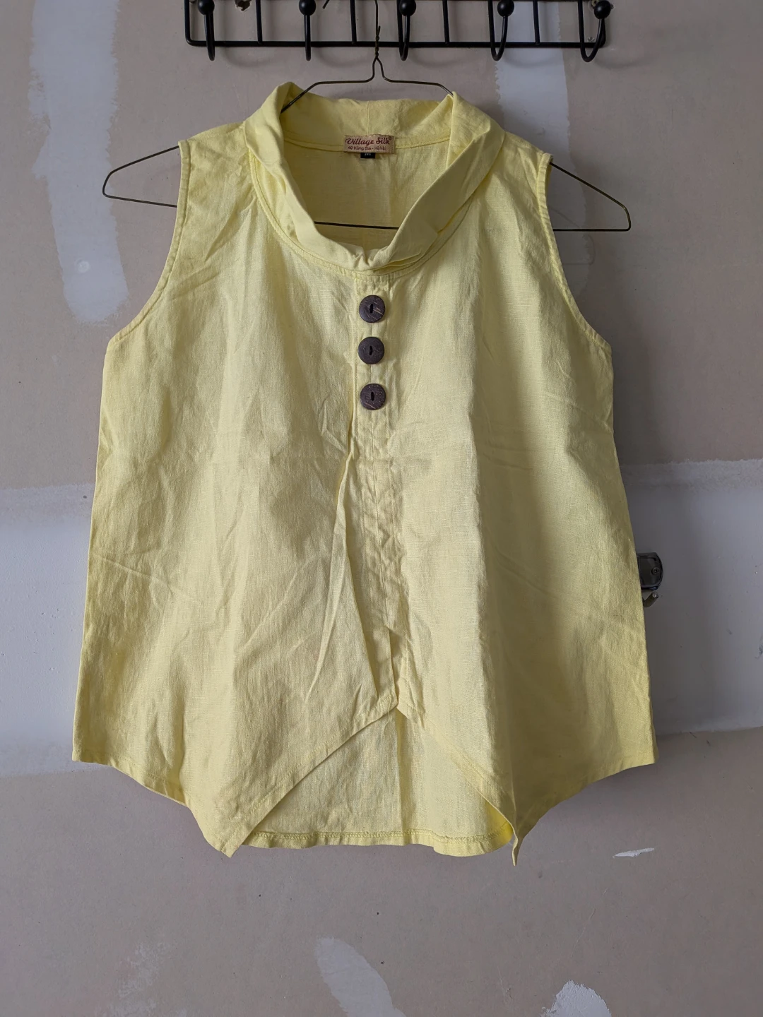 Village Silk Sleeveless Top - Yellow - Medium