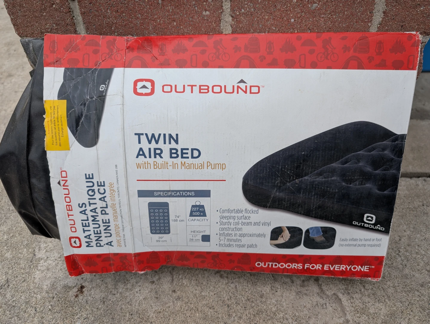 OUTBOUND Twin Air Bed with Built-In Manual Pump - photo 3