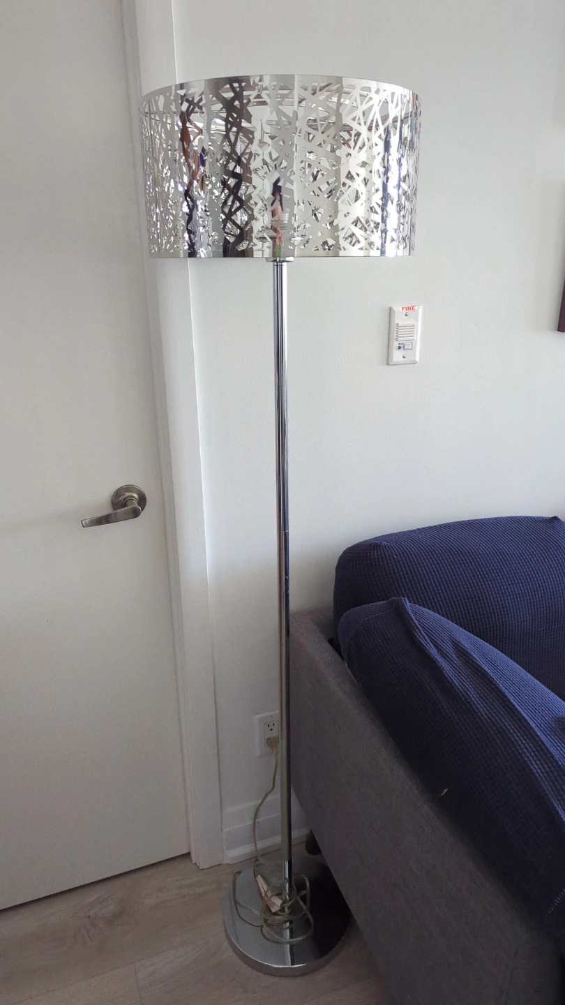 2 Silver Floor Lamps with Crystal Accents - photo 3
