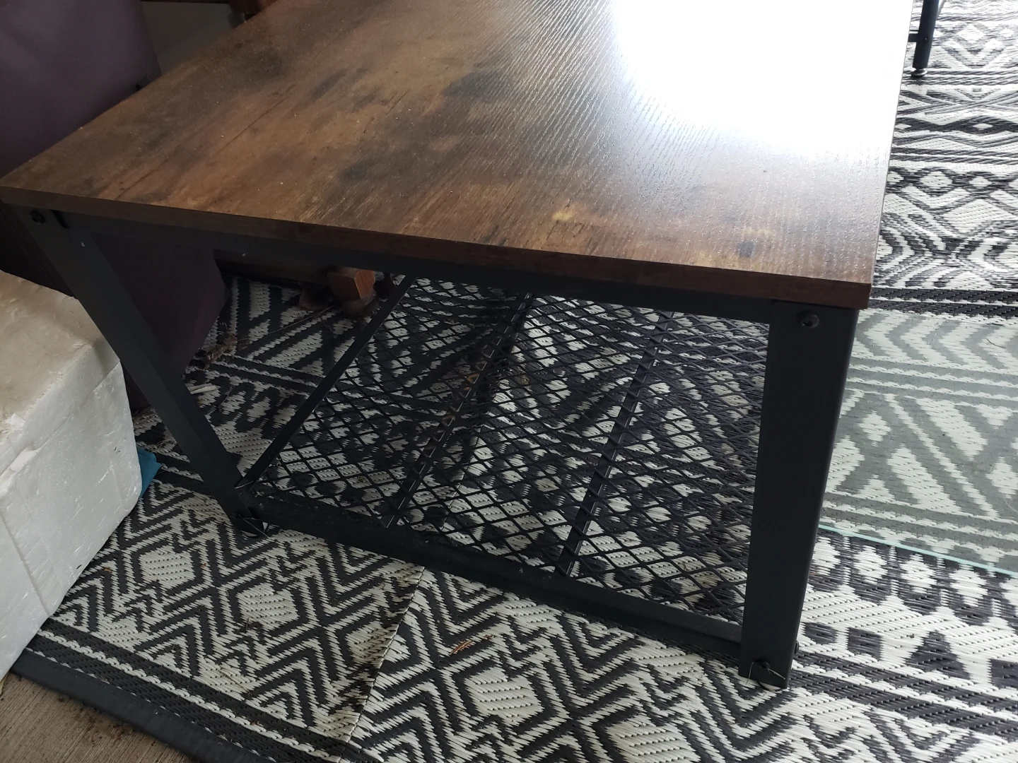 Rustic Wood Coffee Table with Metal Frame - photo 3