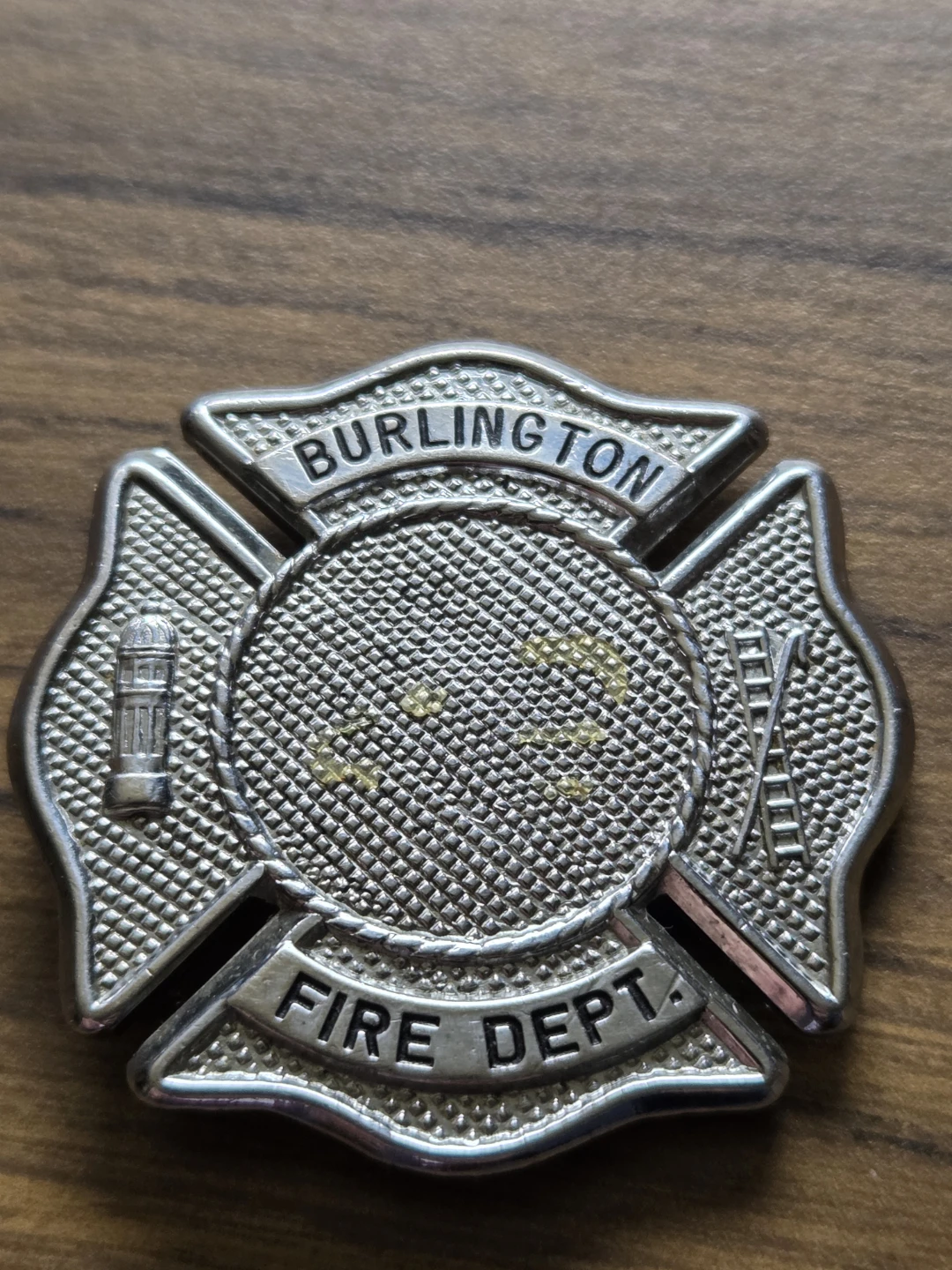 Vintage Burlington Ontario Fire Dept Hat Badge