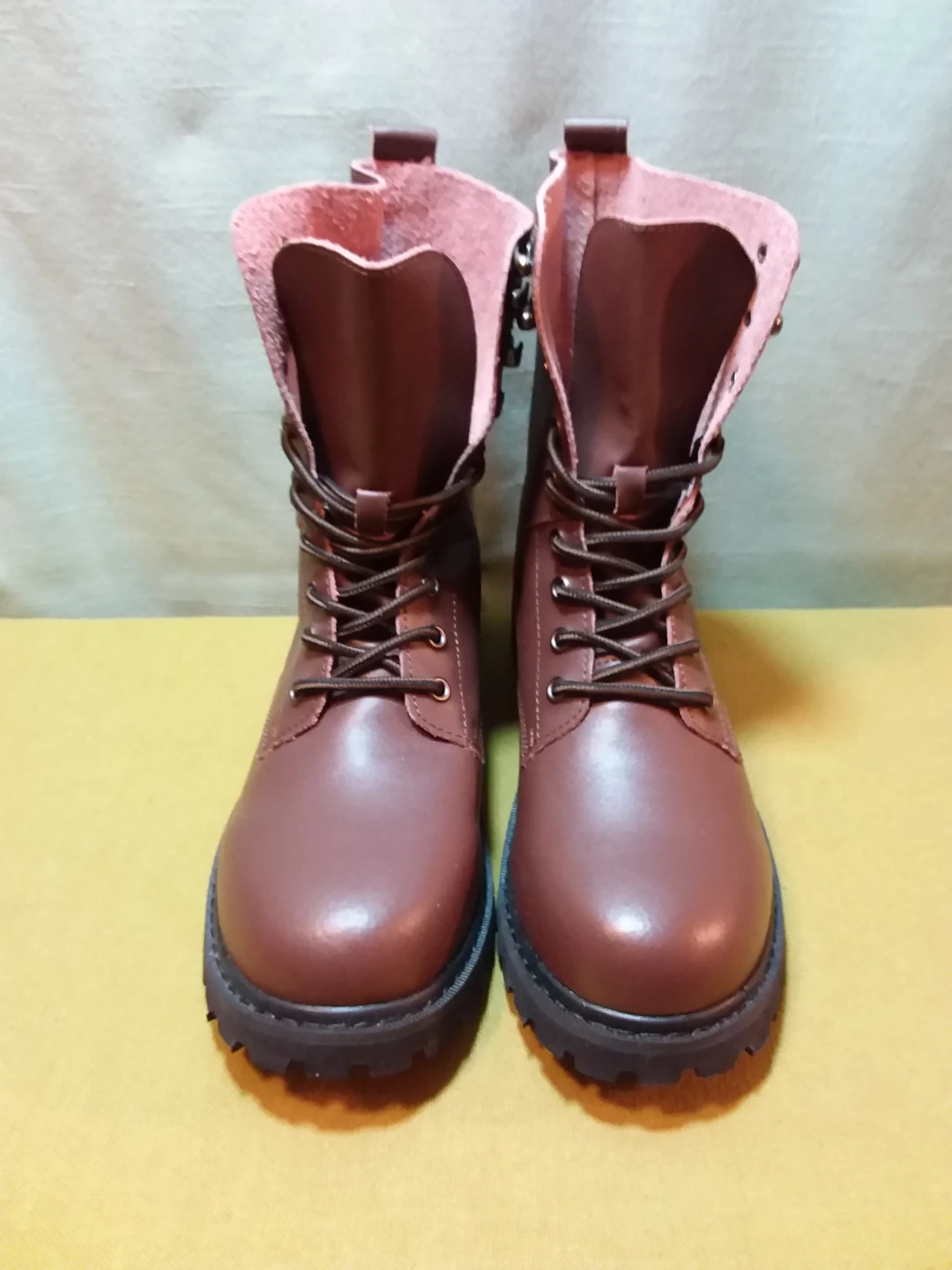 🥾 🆕 Woman's Leather Lace-Up Combat Boots 👢 🆕 - photo 2
