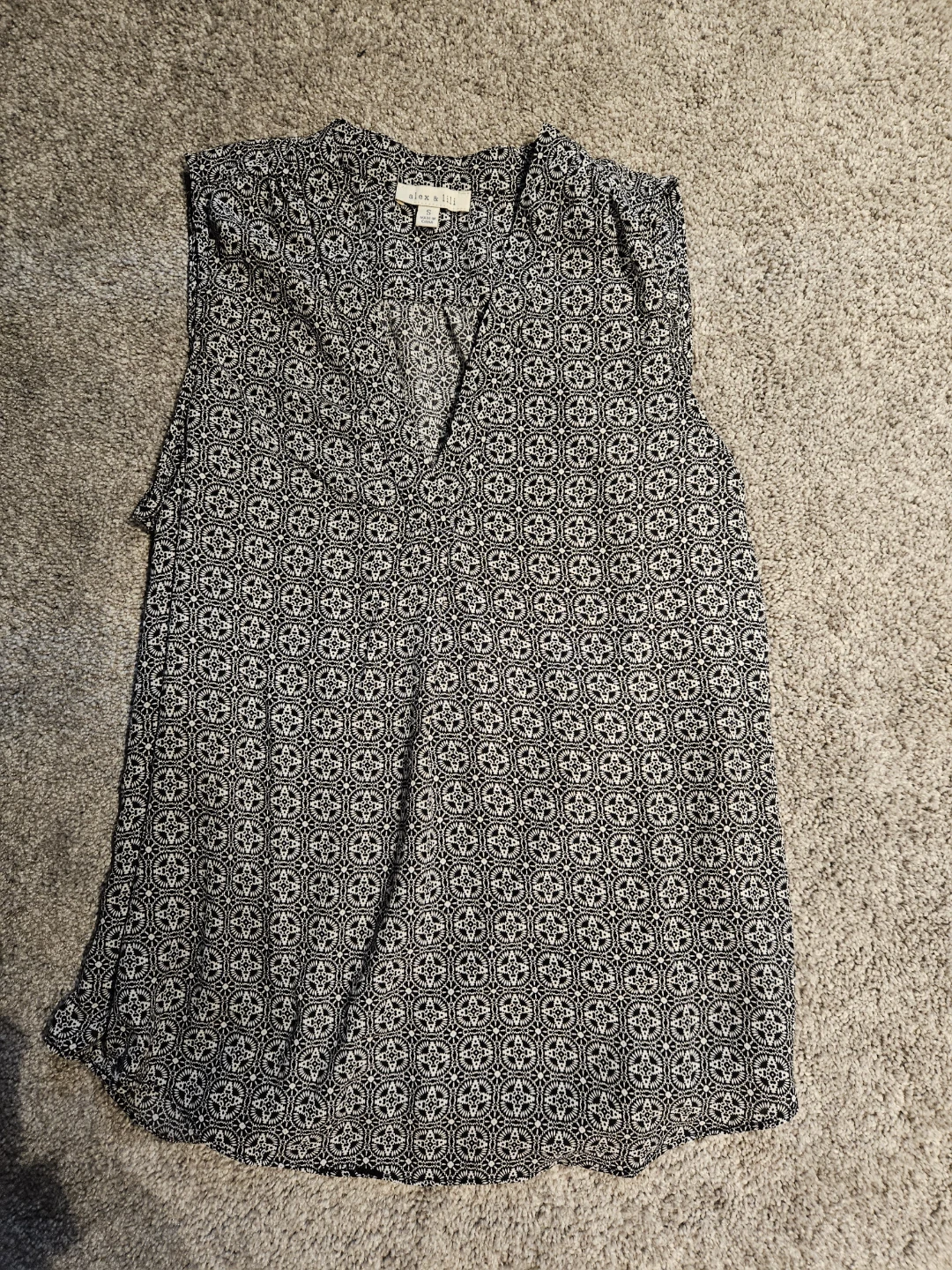 Sleeveless Patterned Top - Size S