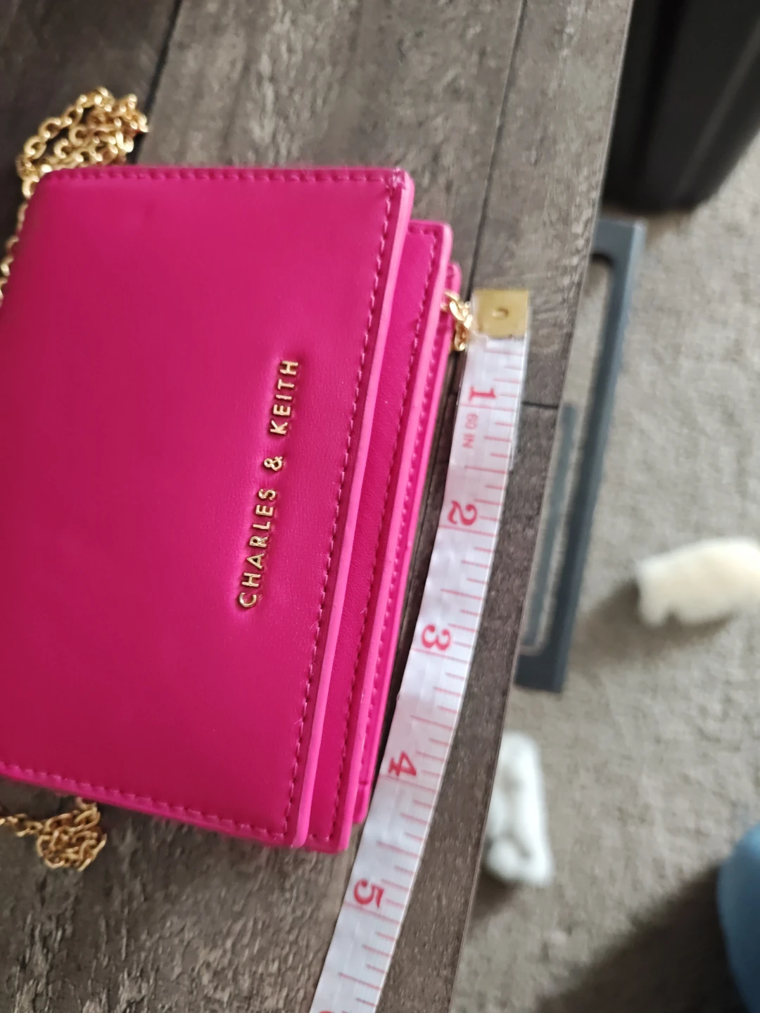 Charles & Keith Pink Card Holder with Chain - photo 4