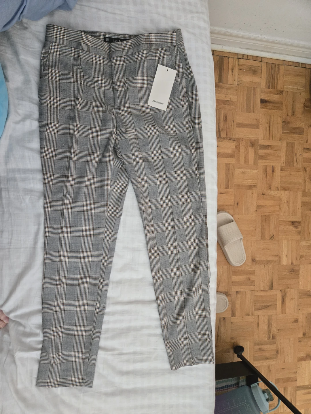 Zara Basic Plaid Pants - Size 34