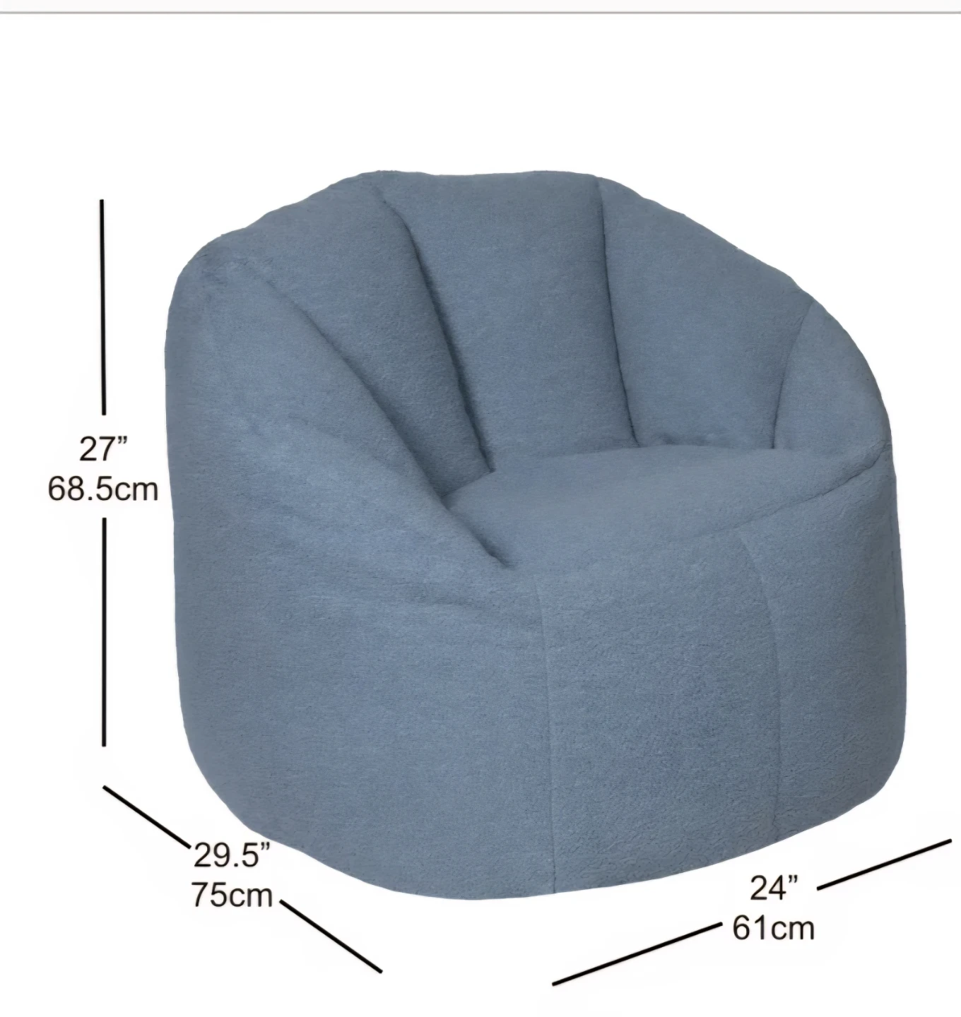 Blue Bean Bag Chair - Kids Cozy Lounger