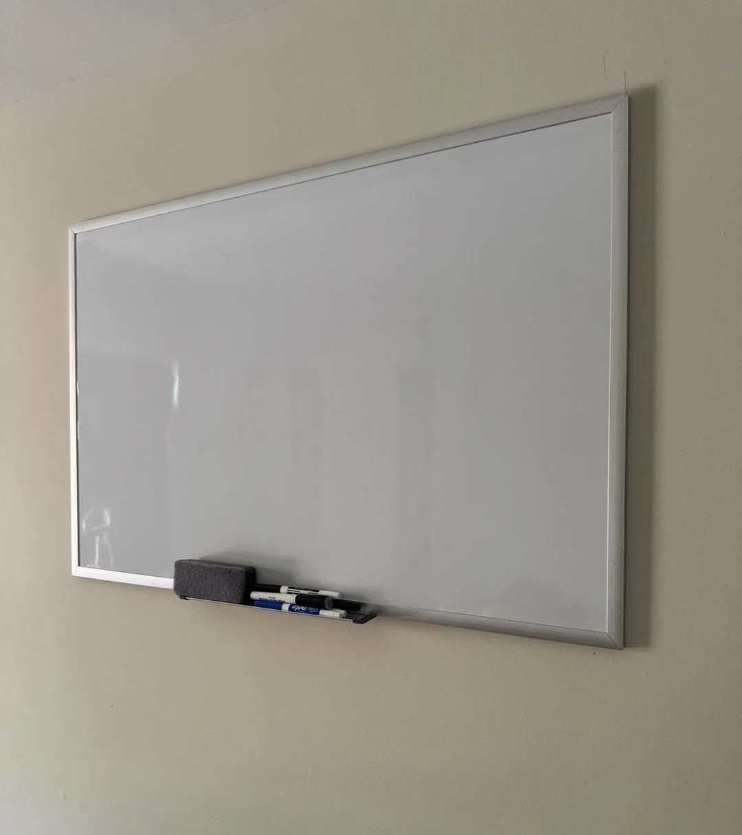 White Dry Erase Board with Markers and Eraser - photo 3