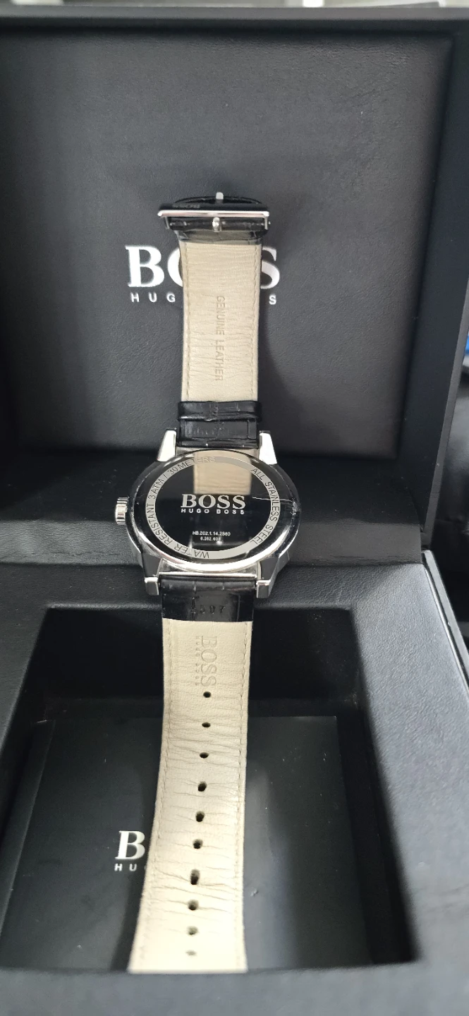 Hugo Boss Men's Watch Black Leather Strap
