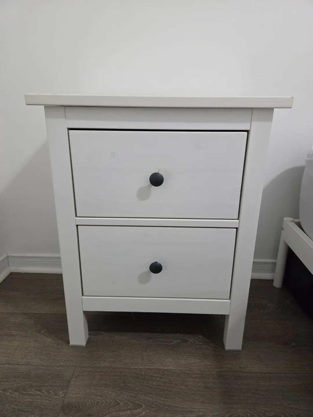White Two-Drawer Nightstand